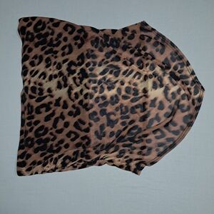 Ashley Stewart Black Tube Top with Leopard Accents